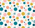 retro seamless pattern with colorful circles white background Royalty Free Stock Photo