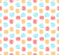 Retro seamless pattern with multi color circles in vector on dark background.