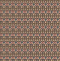 Retro seamless pattern, Pink blue cream black background