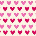 Retro Seamless Pattern Pink And Red Hearts On White Background Cute Ornament