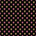 Retro seamless pattern with sparkle glitter hearts background Royalty Free Stock Photo