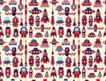 Retro seamless rocket pattern