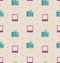 Retro Seamless Texture with Snapshots and Cameras, Vintage Royalty Free Stock Photo