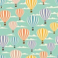 Retro seamless travel pattern of balloons