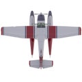 Retro seaplane illustration. 3D render