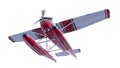 Retro seaplane illustration. 3D render. Propeller is rotating and blurred Royalty Free Stock Photo