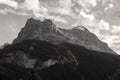 Retro sepia view of the North face of the Eiger mountain of the Bernese Alps, Grindelwald, Switzerland Royalty Free Stock Photo
