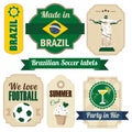 Retro set of Brazilian labels and tags, s