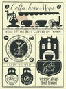 Retro set of design elements for a coffee house Royalty Free Stock Photo