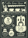 Retro set of design elements for a coffee house Royalty Free Stock Photo
