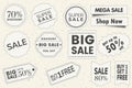 Set of Sale badges. Sale quality tags and labels. Retro paper style sale badges