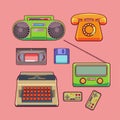 Retro set technology Royalty Free Stock Photo