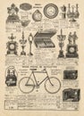 Retro shop advertising page shopping catalog Antique objects Paris France