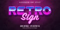 Retro sign text, neon style editable text effect