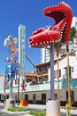 Retro signs on gambling in Las Vegas downtown