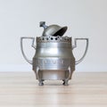 Retro silver sugar bowl Royalty Free Stock Photo