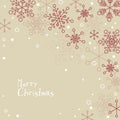 Retro simple Christmas card with snowflakes