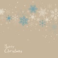 Retro simple Christmas card with snowflakes