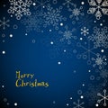 Retro simple Christmas card with snowflakes