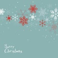 Retro simple Christmas card with snowflakes