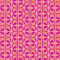 Retro Sixties Seventies Hippie Style Pink And Orange Flower Pattern Royalty Free Stock Photo