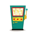 Retro slot machine winning the jackpot vector Illustration on a white background