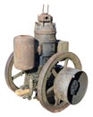 Retro small diesel water pomp for mill isolated