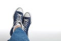 Retro sneakers on a white background Royalty Free Stock Photo