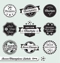 Retro Soccer League Labels and Stickers