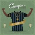 Retro soccer sign champions