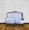 Retro sofa in colorful room Royalty Free Stock Photo