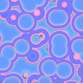 Retro soft blue pink 3D illustration bubbles pattern