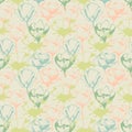 Retro soft floral seamless pattern