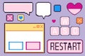 Retro software user interface elements set