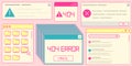 Retro software windows set isolated on background