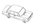 Retro Soviet car. USSR transport vector drawing illustration Royalty Free Stock Photo