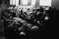 Retro Soviet gas masks. Environment nuclear pollution Royalty Free Stock Photo