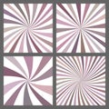 Retro spiral and ray burst background set Royalty Free Stock Photo