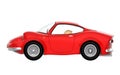 Retro sport car cartoon 3d side