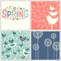 Cheerful coordinating retro Spring designs