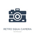 retro squa camera icon in trendy design style. retro squa camera icon isolated on white background. retro squa camera vector icon