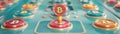 Retro 80sstyle arcade game featuring cryptocurrency icons and blockchain elements, combining nostalgia with modern finance,