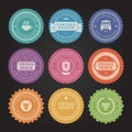 Stickers with shabby vintage vector labels set Royalty Free Stock Photo