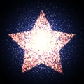 Retro star glowing light banner. Award shiny cinema logo.