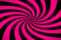 Retro starburst or sunburst background pattern with a dark vintage color palette of fuchsia black in a spiral or swirled radial Royalty Free Stock Photo