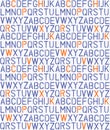 Retro stencil alphabet on squared notebook page seamless pattern Royalty Free Stock Photo