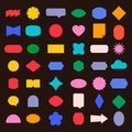 Retro Stickers Templates Set. Colorfull Shapes Collection of Blank Labels with Copy Space. Trendy Patches and Banners