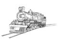 Retro Stream Locomotive Train Railway Engine Vector