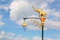 Retro Street Lamp in Sunshine Day