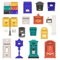 Vintage Letterboxes and Postboxes Set